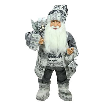 Northlight 24 in Fairisle Faux-Fur Alpine Santa Christmas Decor