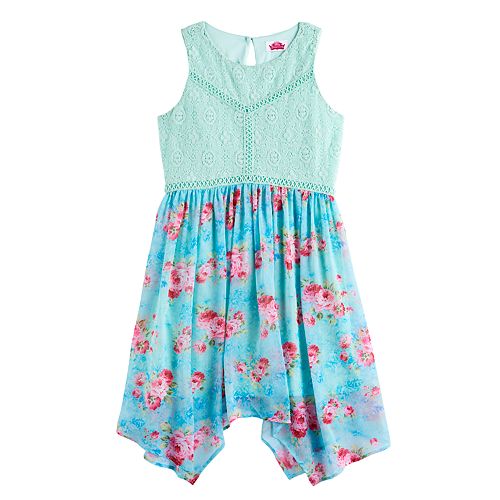 Disney D Signed Girls 7 16 Lace Floral Sharkbite Hem Dress
