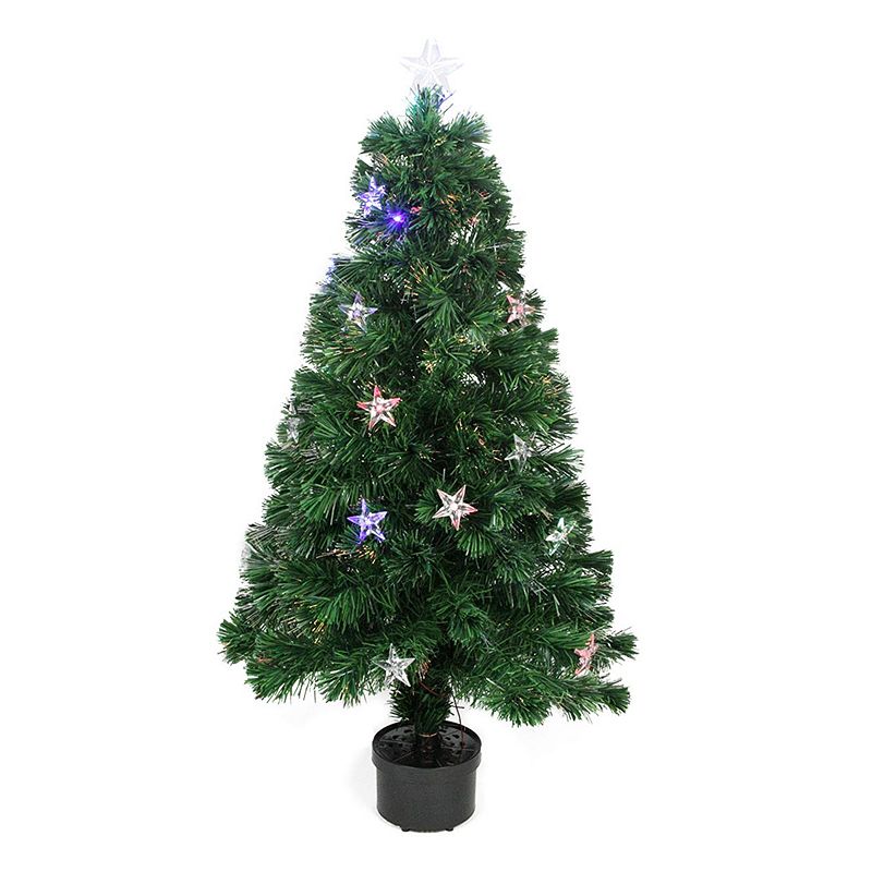 Northlight 4-ft. Pre-Lit Color-Changing Fiber Optic Artificial Christmas Tr