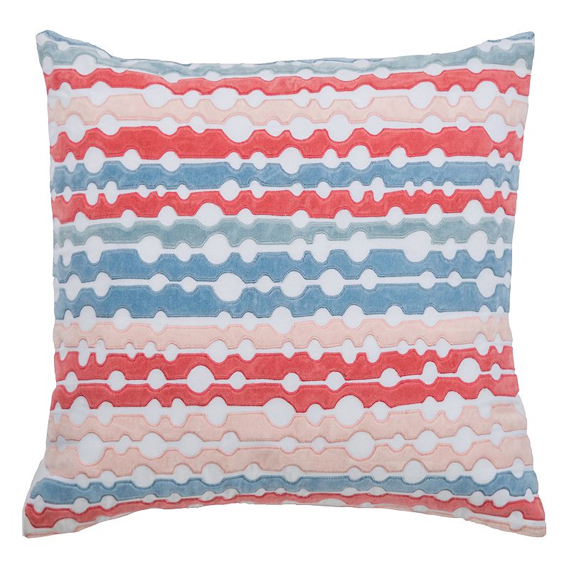 Rizzy Home Embroidered Stripes Throw Pillow, White, 18X18