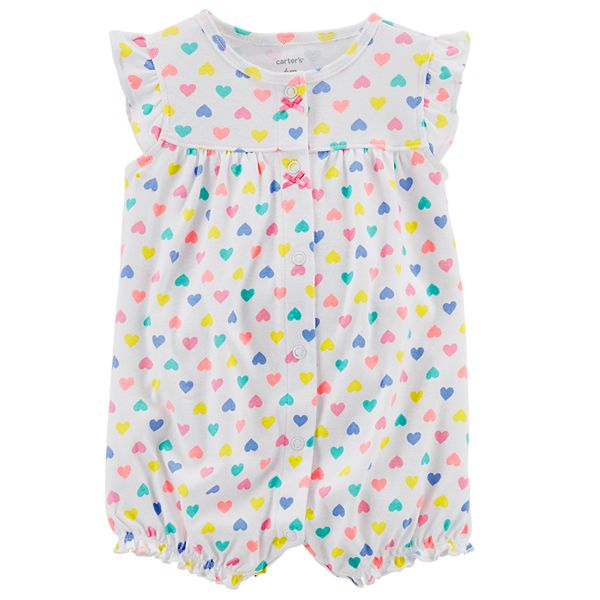 Details about   Carter's baby girl dotted orange whale applique snap creeper romper one piece 