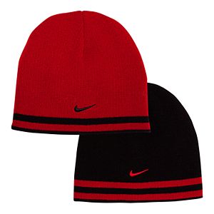 Boys Nike Reversible Striped Beanie Hat