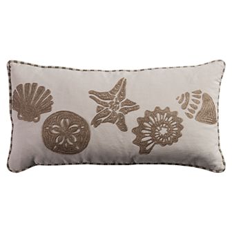 Rizzy Home Shells Coastal Oblong Throw Pillow