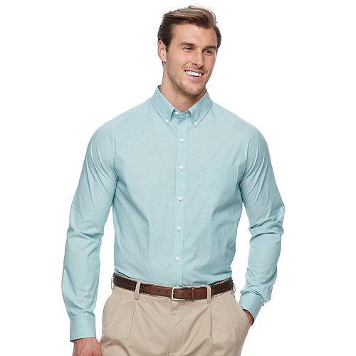 Big & Tall Croft & Barrow® Classic-Fit Stretch Woven Button-Down Shirt