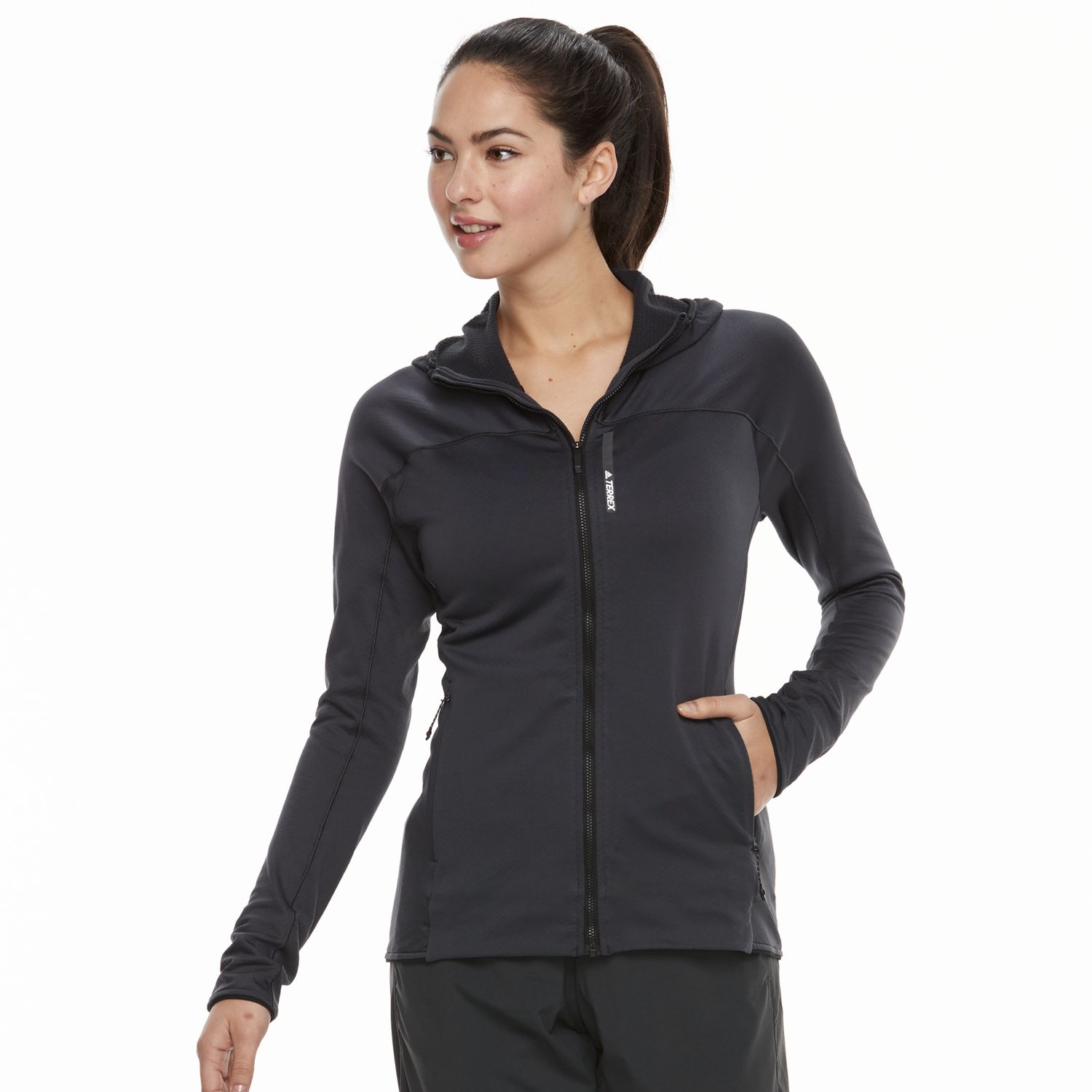 terrex tracerocker hooded fleece jacket