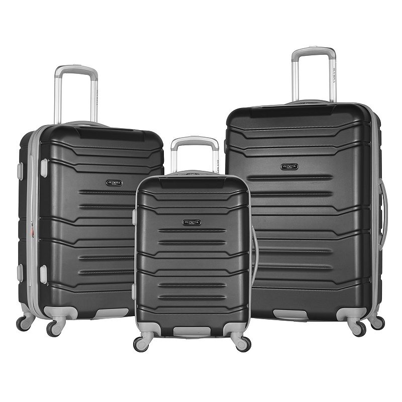 Olympia Monarch 3-Piece Expandable Spinner Luggage Set, Black, 3 Pc Set