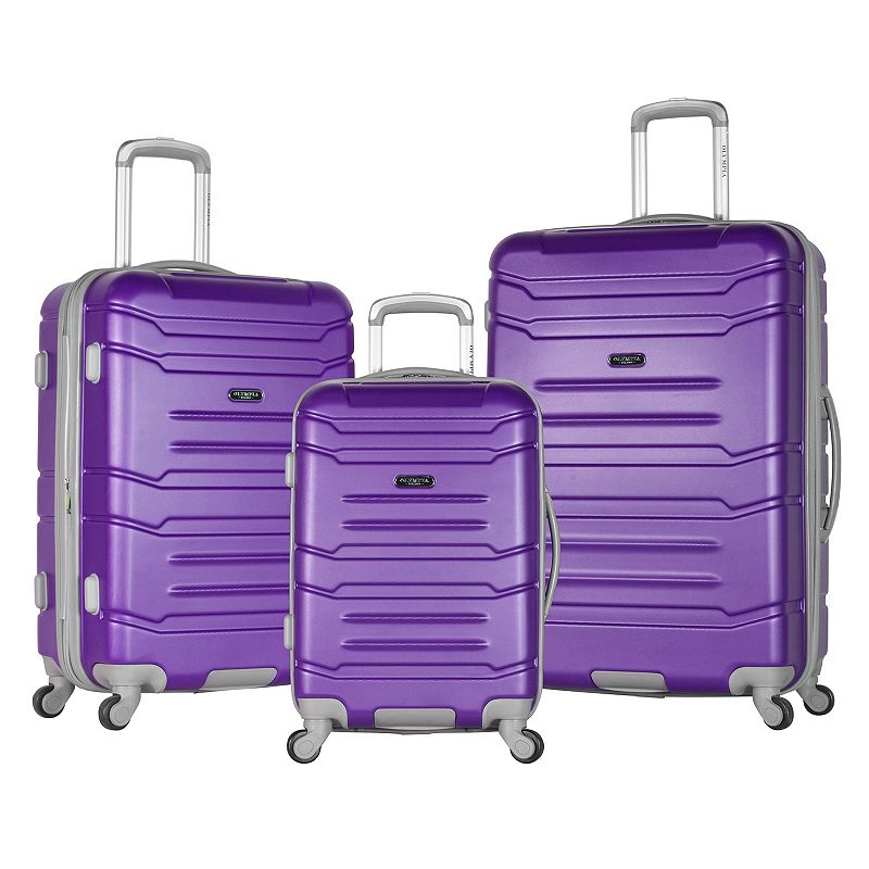 Olympia Monarch 3-Piece Expandable Spinner Luggage Set, Purple, 3 Pc Set