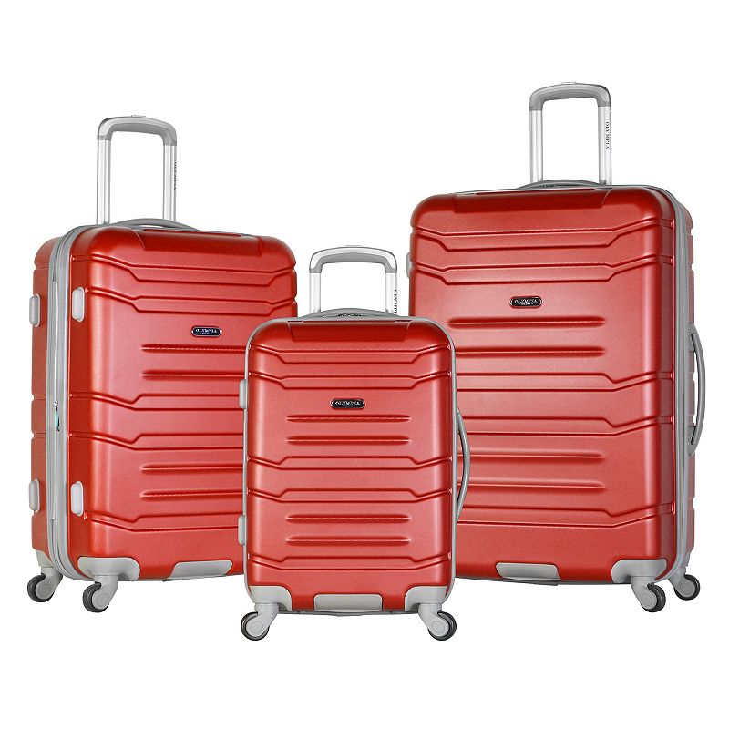 Olympia Monarch 3-Piece Expandable Spinner Luggage Set, Red, 3 Pc Set