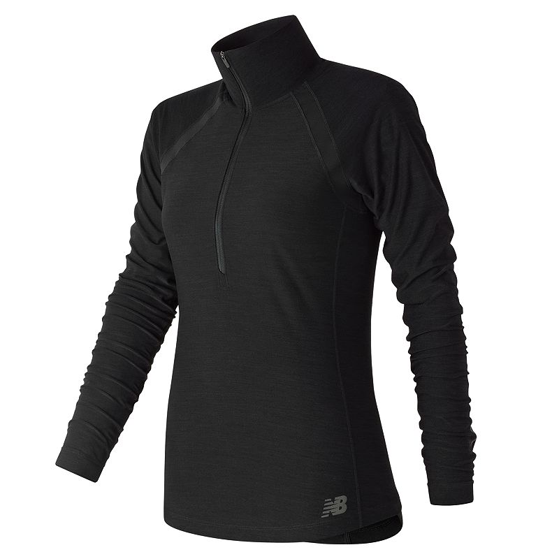 UPC 739655000249 product image for Women's New Balance Anticipate Half Zip Top, Size: Medium, Black | upcitemdb.com