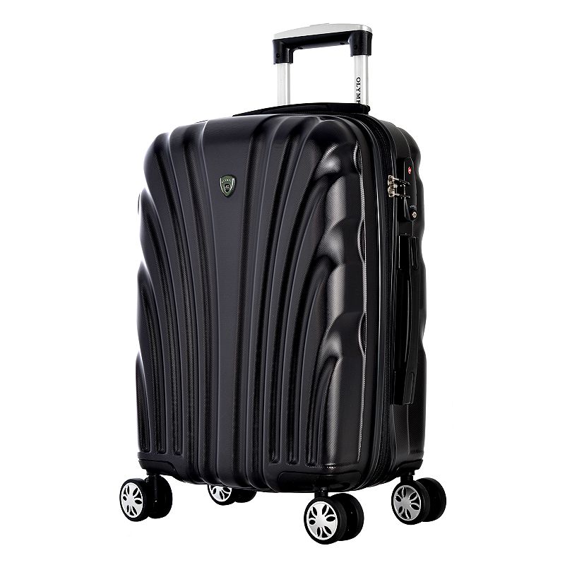 Olympia Vortex Carry-On Spinner Luggage, Black, 24 INCH