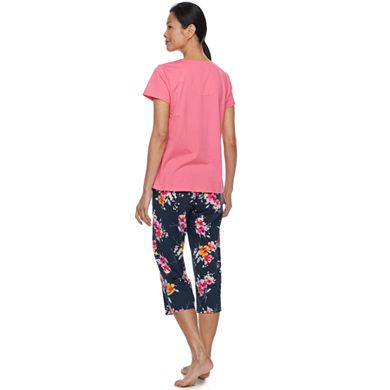 Women's Croft & Barrow® Pajamas: Island Getaway Lace Sleep Tee & Capris PJ Set
