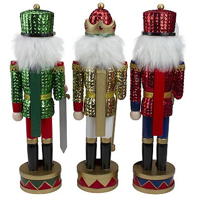 14-in. Sequin Nutcracker Christmas Decor 3-piece Set