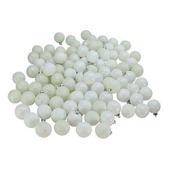 Northlight Shatterproof White Ball Christmas Ornament 96 pc Set