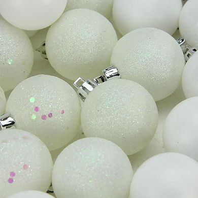 Northlight Shatterproof White Ball Christmas Ornament 96-piece Set
