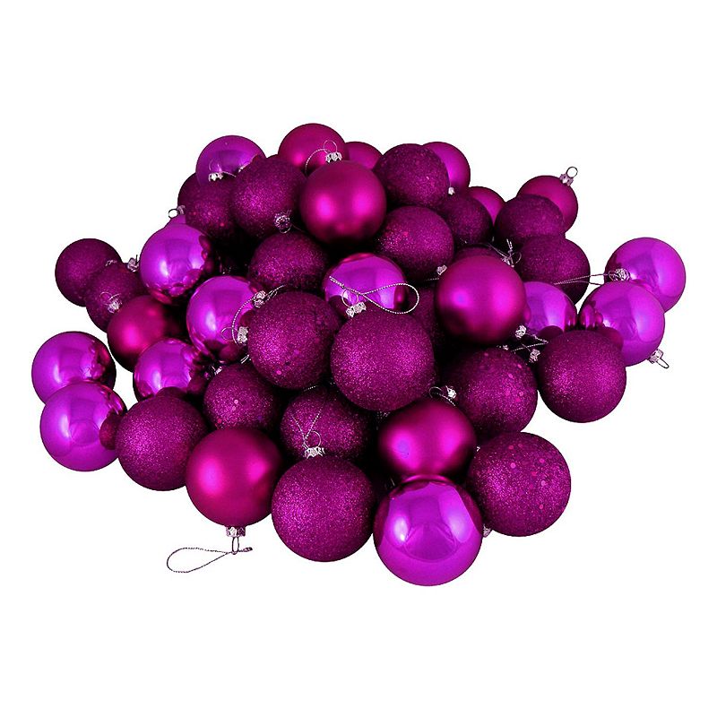 Northlight Shatterproof Magenta Ball Christmas Ornament 32-piece Set, Pink