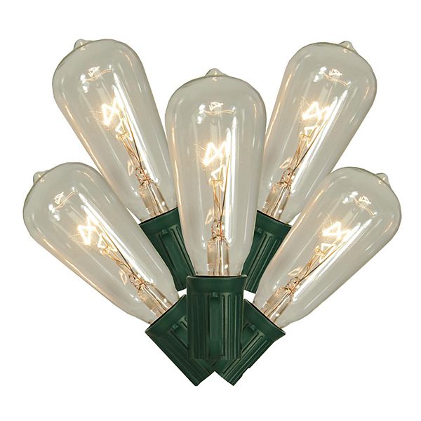 10 Transparent Clear Indoor / Outdoor Edison Bulb Christmas Lights
