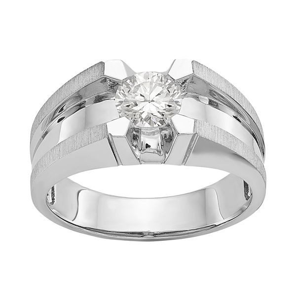 Men's Sterling Silver Diamonore Solitaire Ring