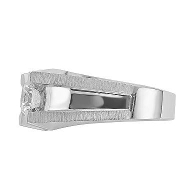 Men's Sterling Silver Diamonore Solitaire Ring