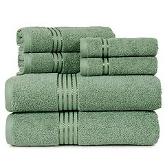 Lavish Home 100% Cotton Rice Weave 6 Piece Towel Set - Seafoam