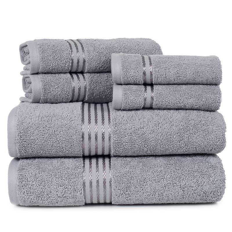 Portsmouth Home Hotel 6-piece Bath Towel Set, Grey, 6 Pc Set