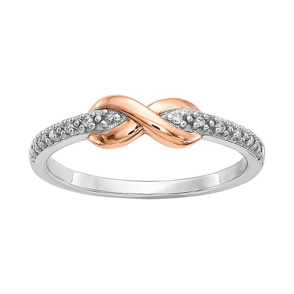 AMOUR Diamond Accent Infinity Promise Ring In Sterling Silver for Women