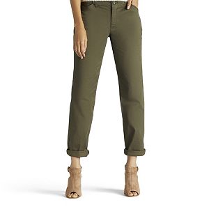 Petite Lee Straight-Leg Twill Pants
