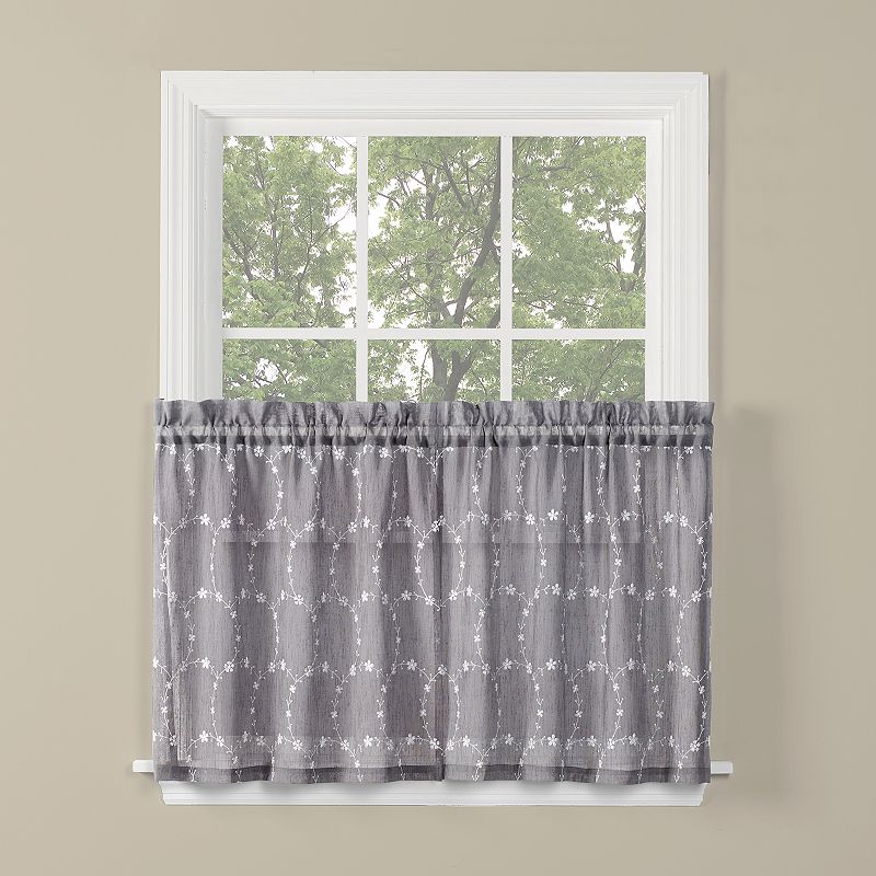 Saturday Knight, Ltd. Briarwood Tier Kitchen Window Curtain Set, Med Grey, 28X36 Bring a fresh look to your window with this Saturday Knight, Ltd. Briarwood tier curtain pair.FEATURES 2 tier curtain panels Tier pair: 58  x 36  (29  x 36  each panel) Rod pocket 1.5-in. maximum rod diameter CONSTRUCTION & CARE Polyester Machine wash Imported  Size: 28X36. Color: Med Grey. Gender: unisex. Age Group: adult. Pattern: Pattern.