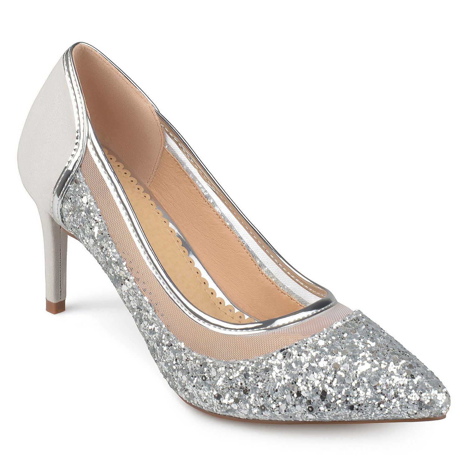 silver gray heels