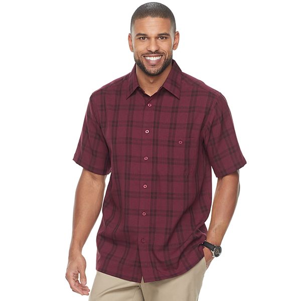 Men's Haggar Classic-Fit Plaid Easy-Care Button-Down Shirt