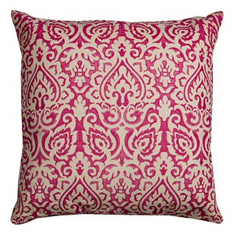 Rizzy Home Damask Cotton Burlap Throw Pillow