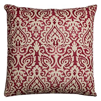 Rizzy Home Damask Cotton Burlap Throw Pillow