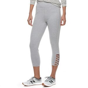 Women's French Laundry Cutout Crisscross Crop Leggings