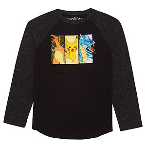 Boys 8-20 Pokemon Pikachu Raglan Tee