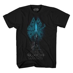 Boys 8-20 Star Wars Millenium Falcon Rey Graphic Tee