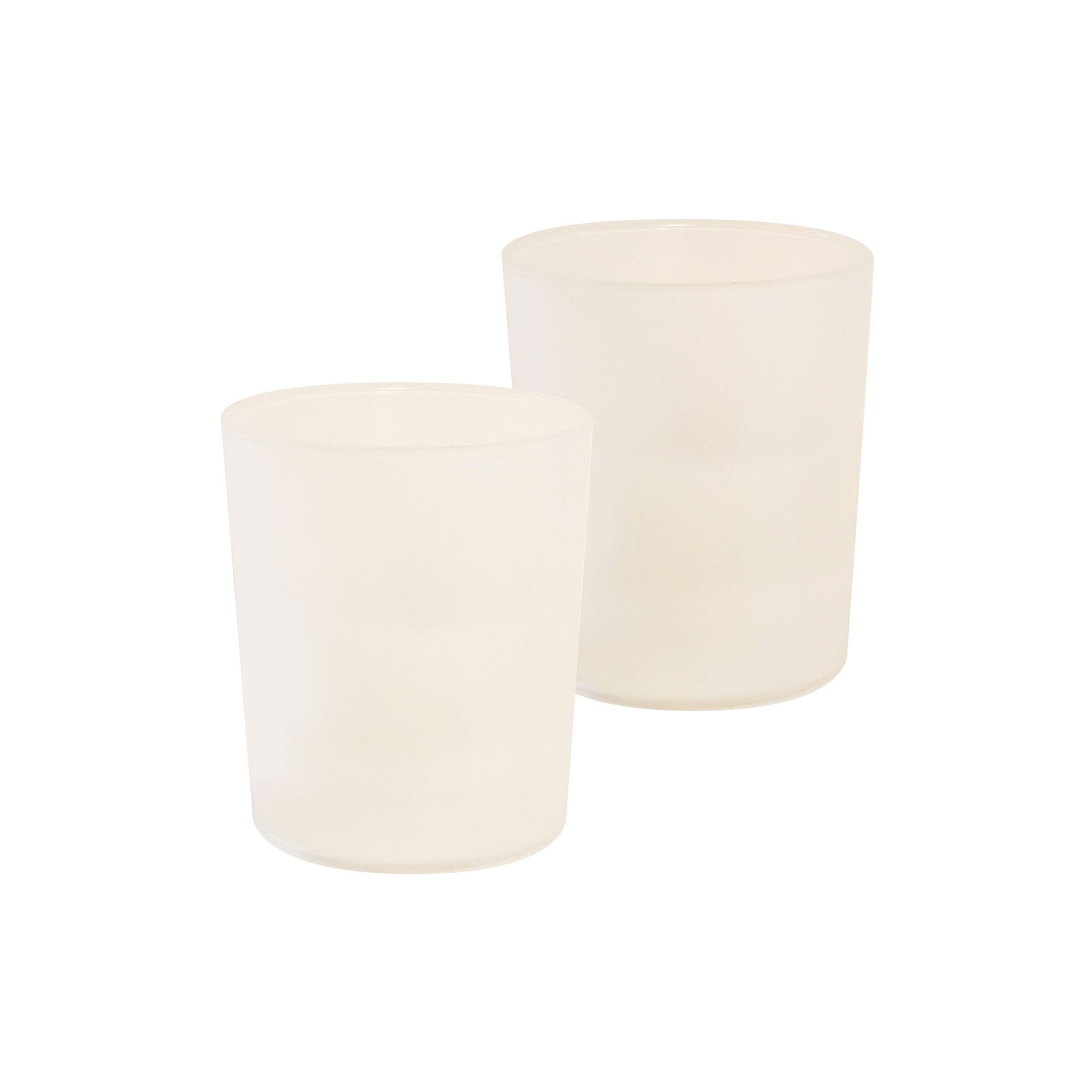 LumaBase Frosted Glass LED Candle 2-piece Set, White