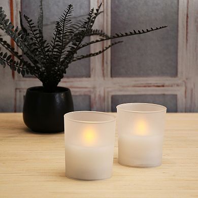 LumaBase Frosted Glass LED Candle 2-piece Set