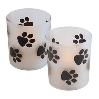 LumaBase Paw Print LED Candle 2 pc Set