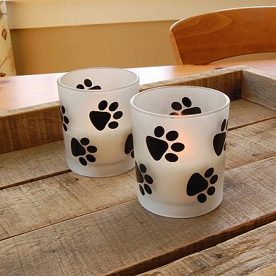 LumaBase Paw Print LED Candle 2-piece Set