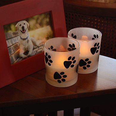 LumaBase Paw Print LED Candle 2-piece Set