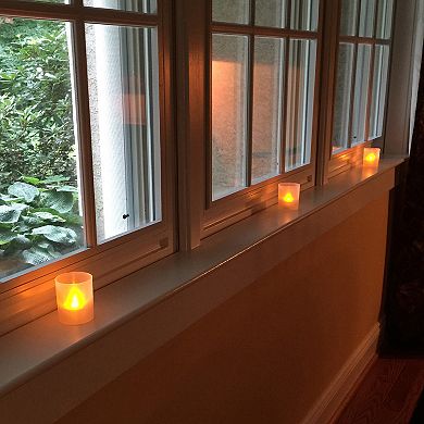 LumaBase Frosted Plastic Amber LED Candle 6-piece Set
