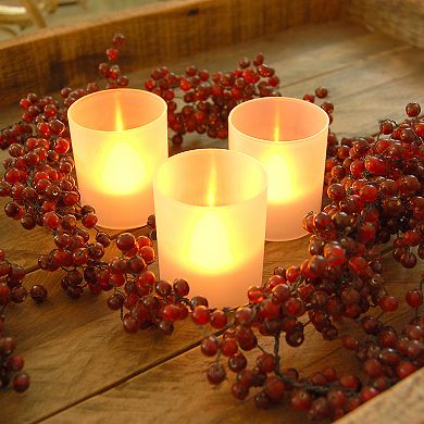 LumaBase Frosted Plastic Amber LED Candle 6-piece Set