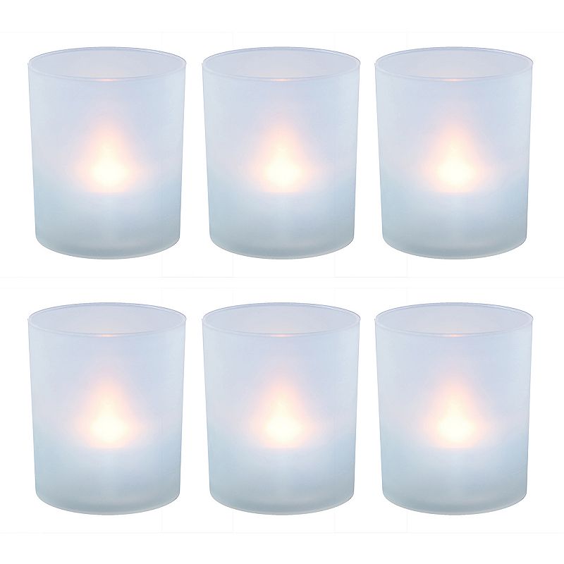 LumaBase Frosted Plastic Warm White LED Candle 6-piece Set
