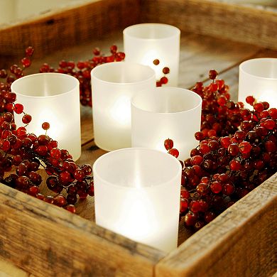LumaBase Frosted Plastic Warm White LED Candle 6-piece Set