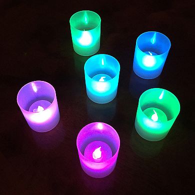 LumaBase Frosted Plastic Color-Changing LED Candle 6-piece Set