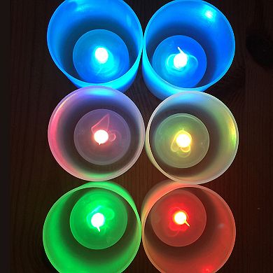 LumaBase Frosted Plastic Color-Changing LED Candle 6-piece Set