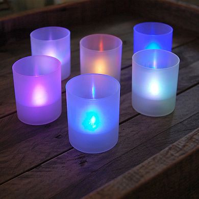 LumaBase Frosted Plastic Color-Changing LED Candle 6-piece Set 