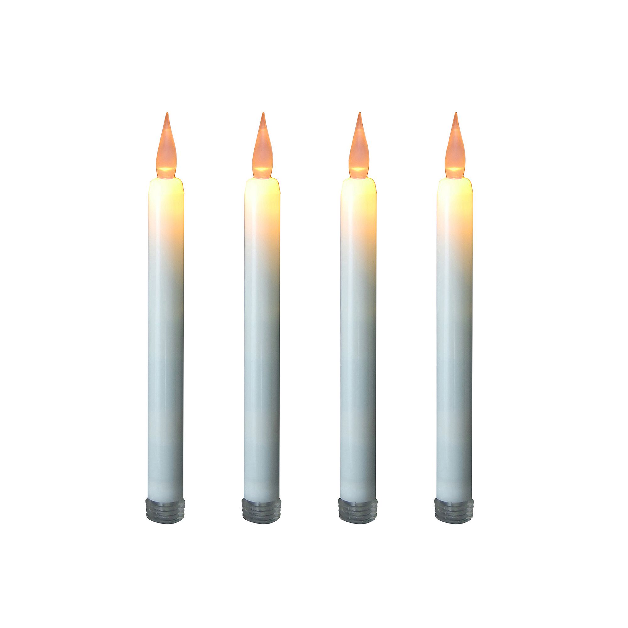 LumaBase LED Taper Candle 4-piece Set, Multicolor