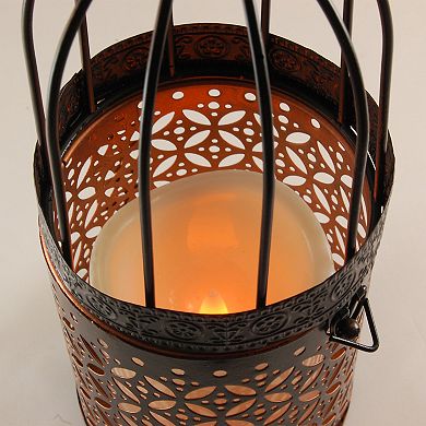 LumaBase Wine Bottle Lantern & LED Candle 2-piece Set