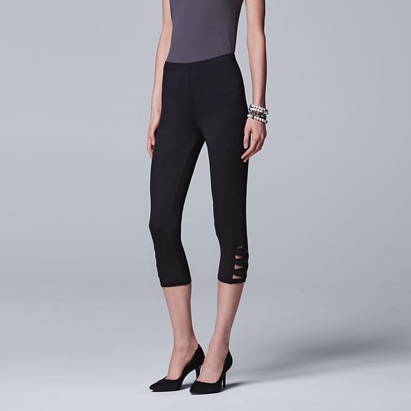 Simply Vera Vera Wang Side Strap Cutout Capri Leggings