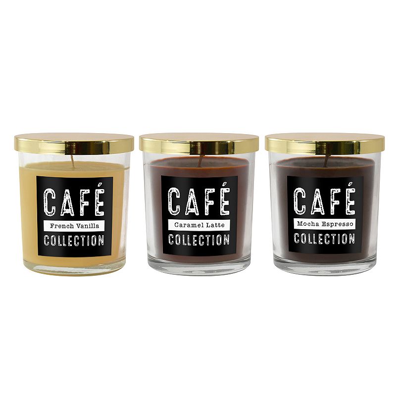 LumaBase Coffee Collection 11-oz. Candle Jar 3-piece Set, Multicolor